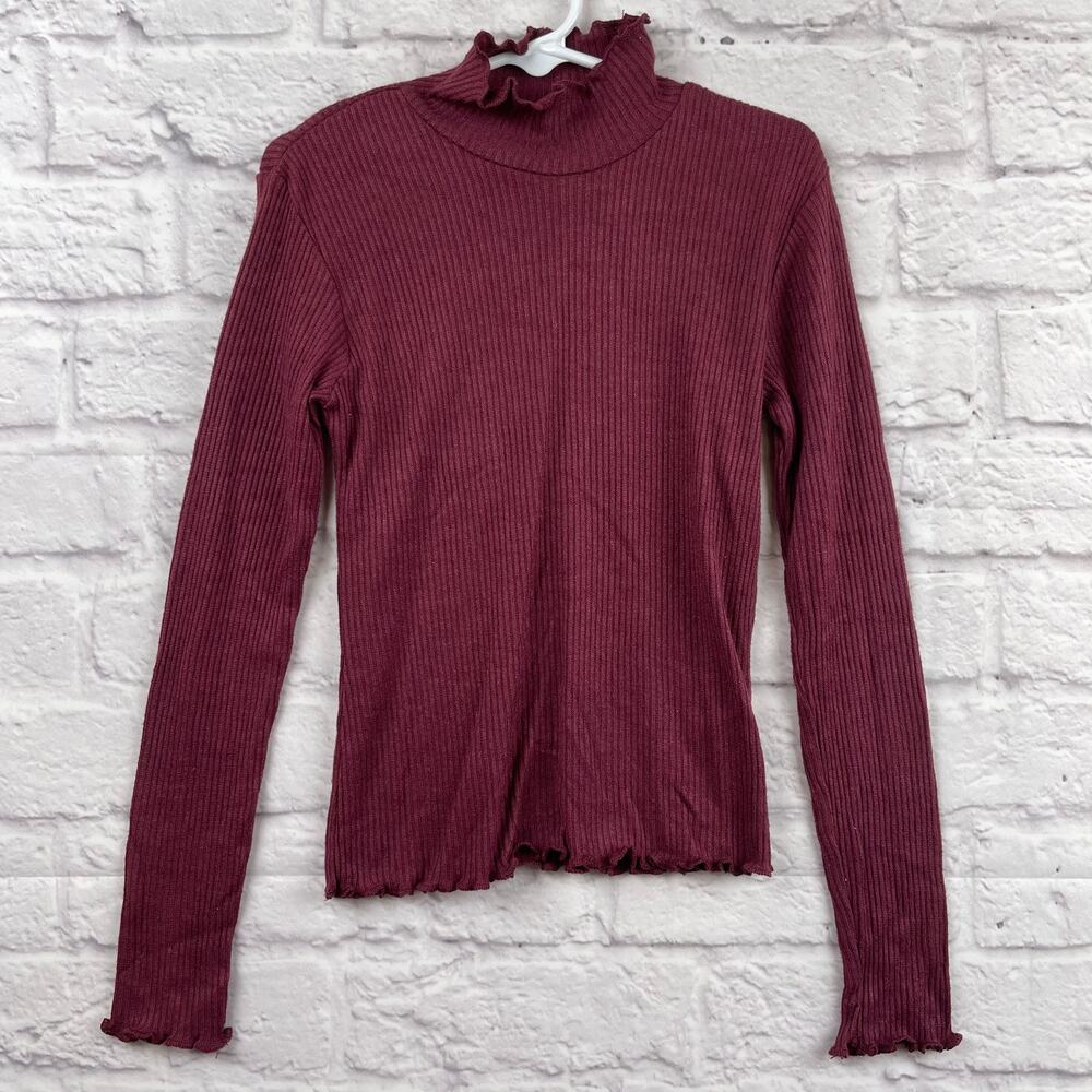 K0072 Art Class Burgundy Ribbed Turtleneck size S (6/6x)